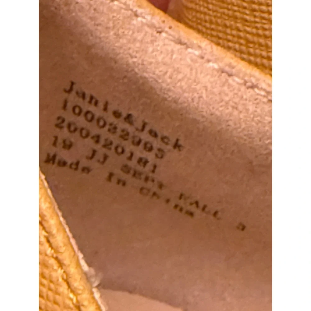 Janie and Jack Kids Mustard Yellow Bow Mary Jane Flats Shoes Girls 12 New w Tags